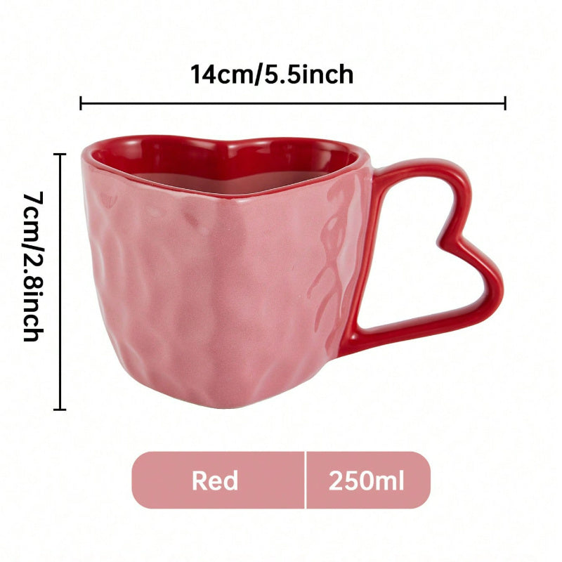 Couples Red Heart Ceramic Coffee Cup