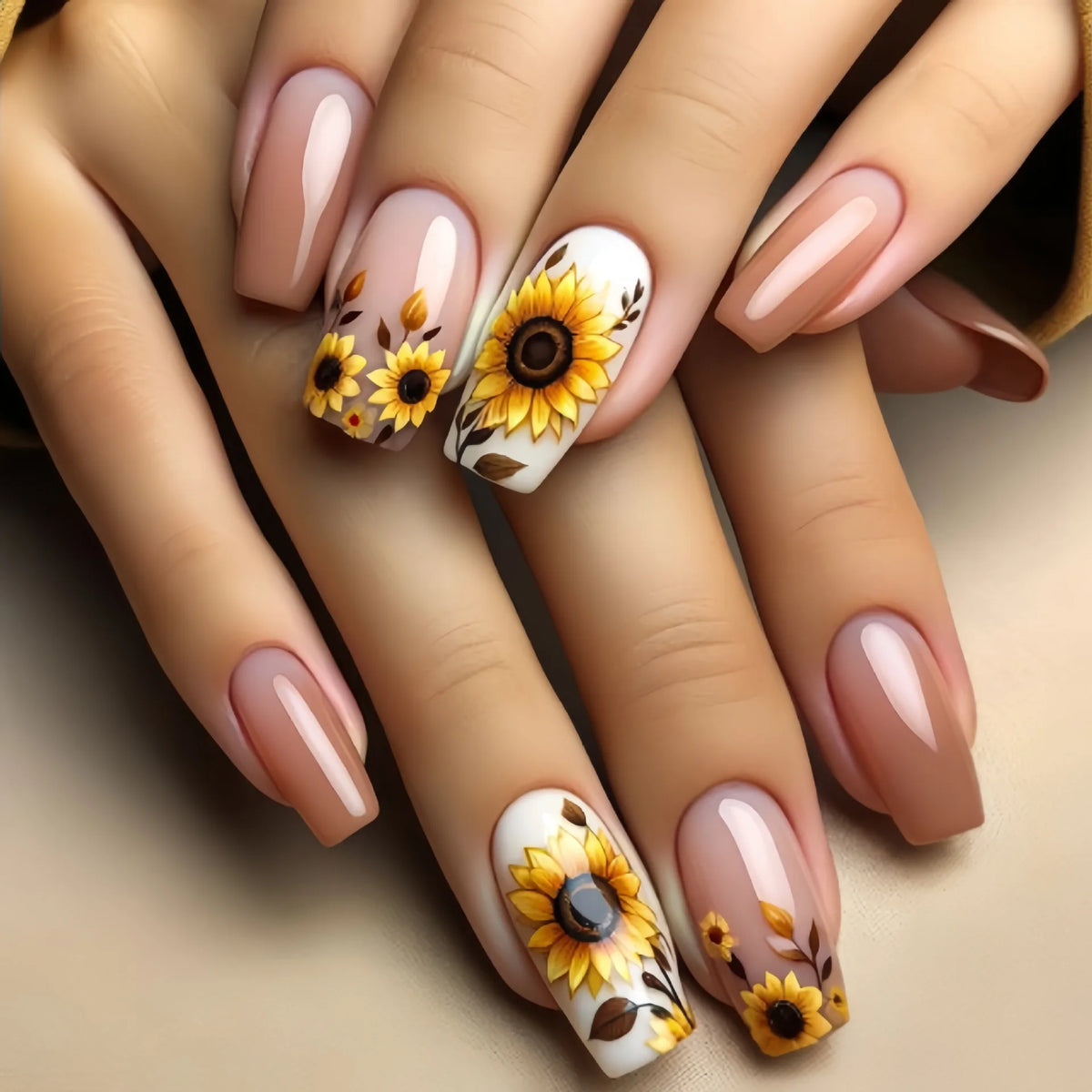 24 Pcs Medium Long Press On Fake Nails