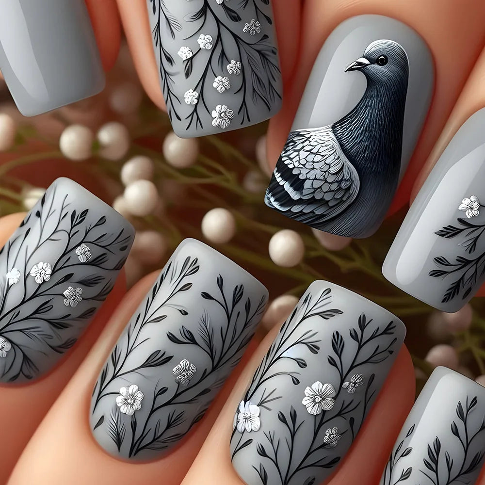 24 Pcs Medium Long Press On Fake Nails