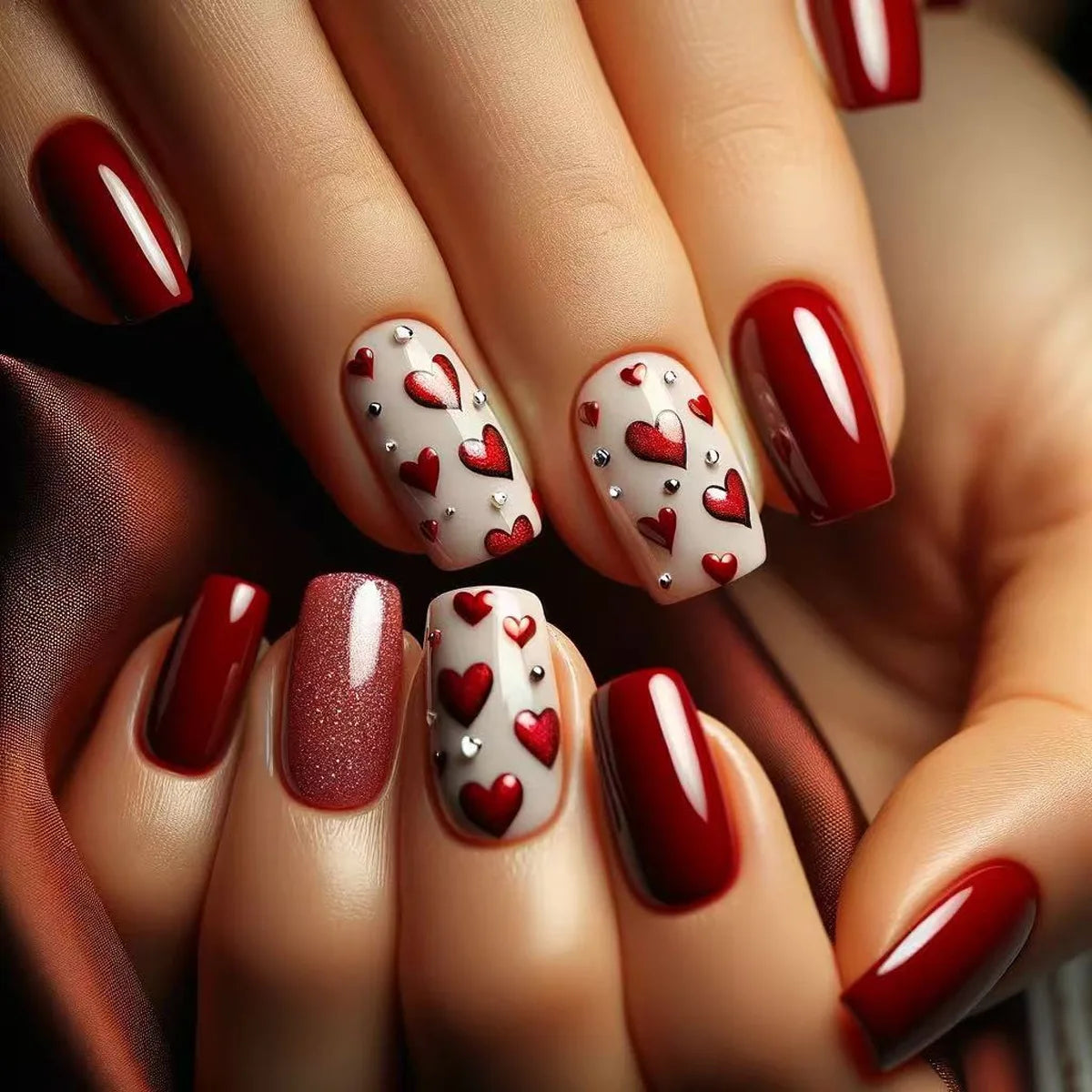 24Pcs Colorful Press On Fake Nails Set