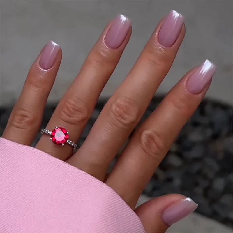 24Pcs Colorful Press On Fake Nails Set