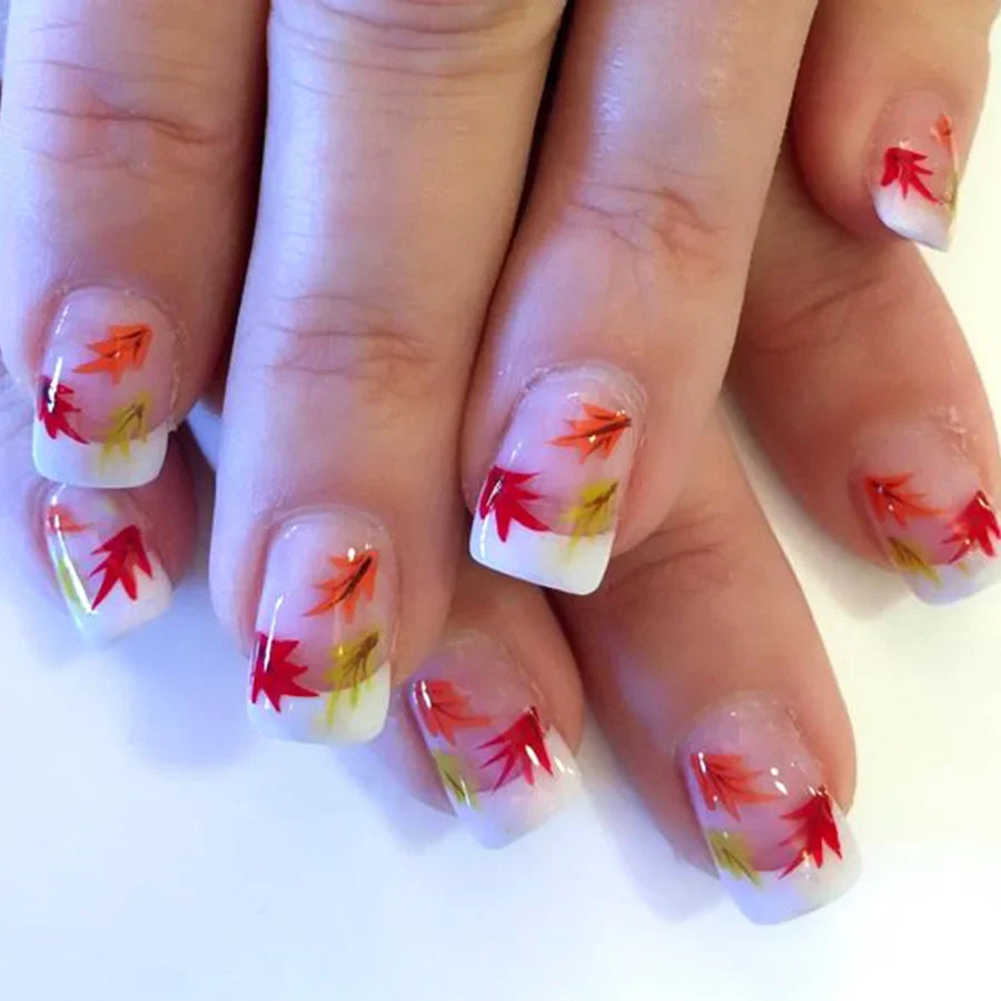 24Pcs Colorful Press On Fake Nails Set