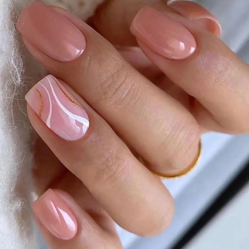 24Pcs Colorful Press On Fake Nails Set