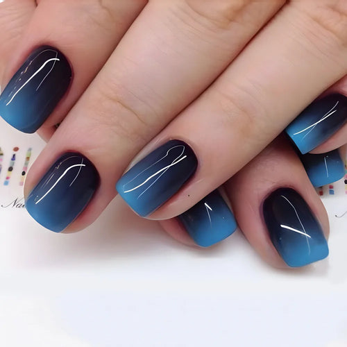 24pcs Short Square Press On Fake Nails