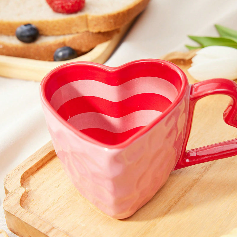 Couples Red Heart Ceramic Coffee Cup