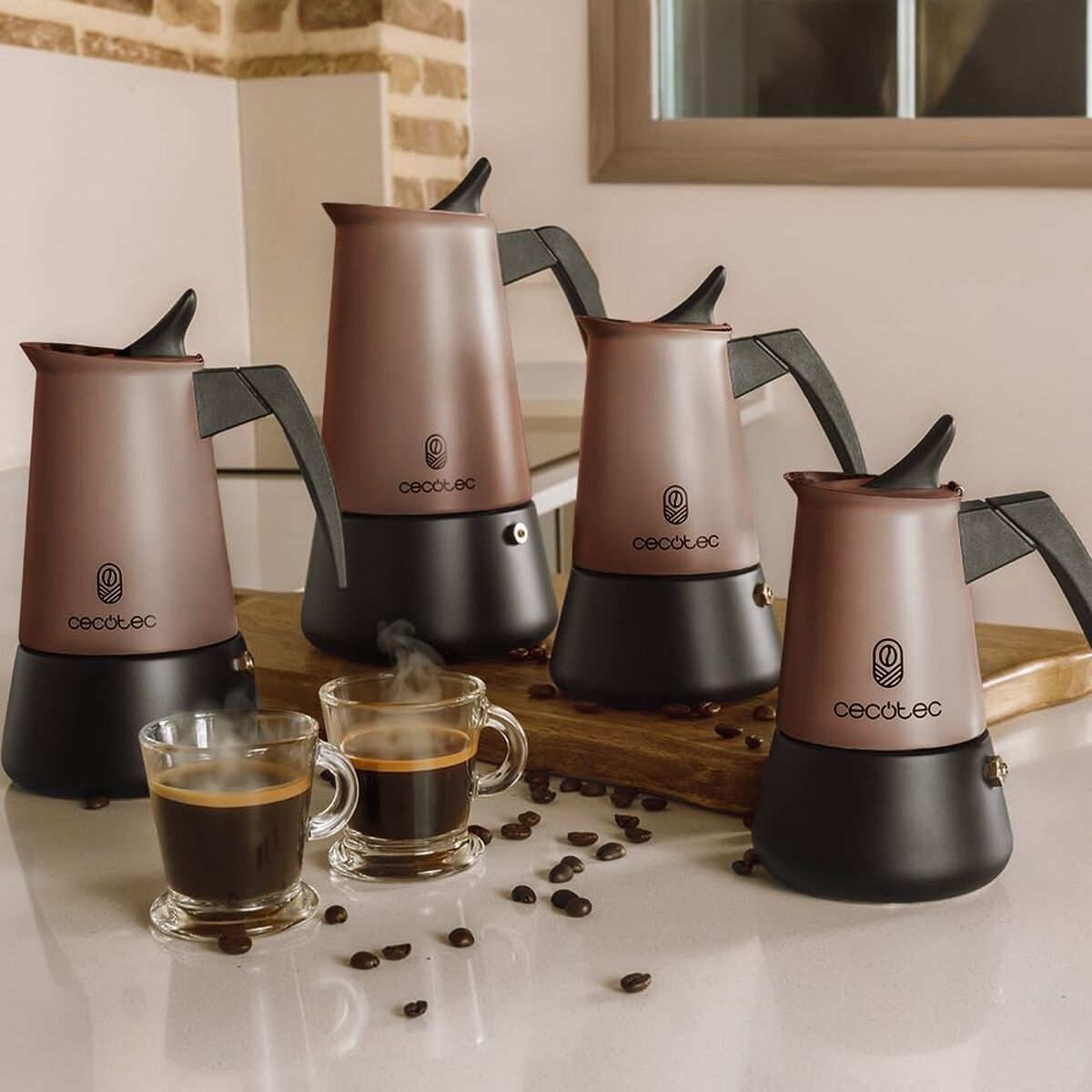 Cecotec Italian Coffee Maker Piccolina 600 Bronze 10 cups stainless steel durable