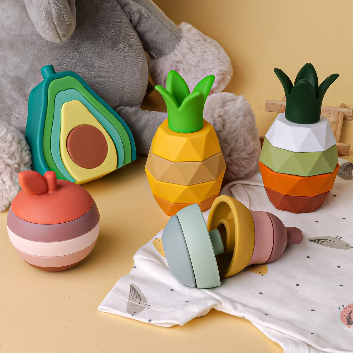 Silicone Stacking Toys Fruit-1
