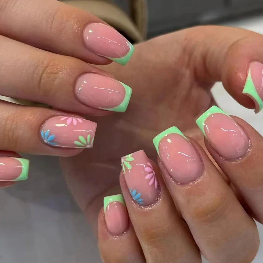 Autumn Maple Leaves French Fake Nails