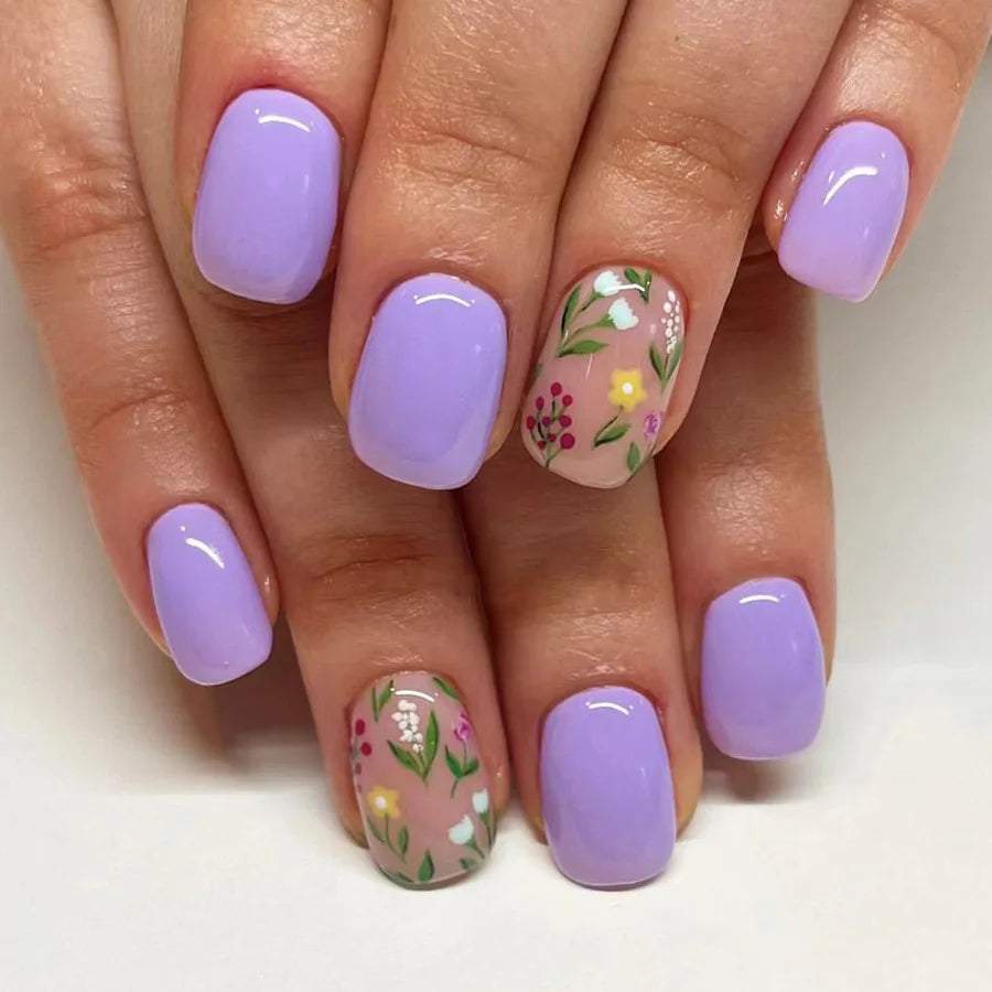 Autumn Maple Leaves French Fake Nails