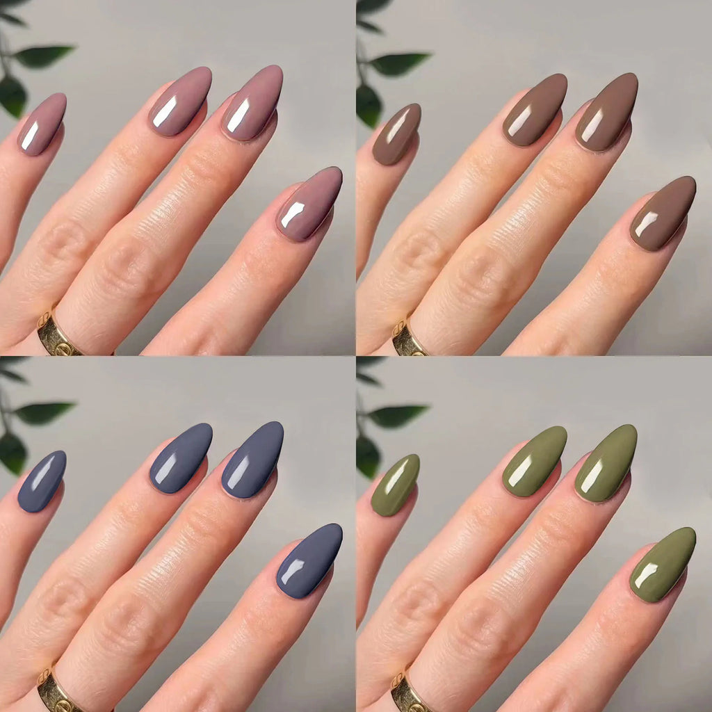 Classic Glossy Long Pointed Fake Nails Set