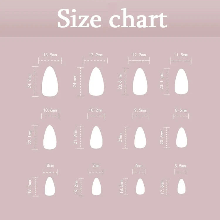 Classic Glossy Long Pointed Fake Nails Set