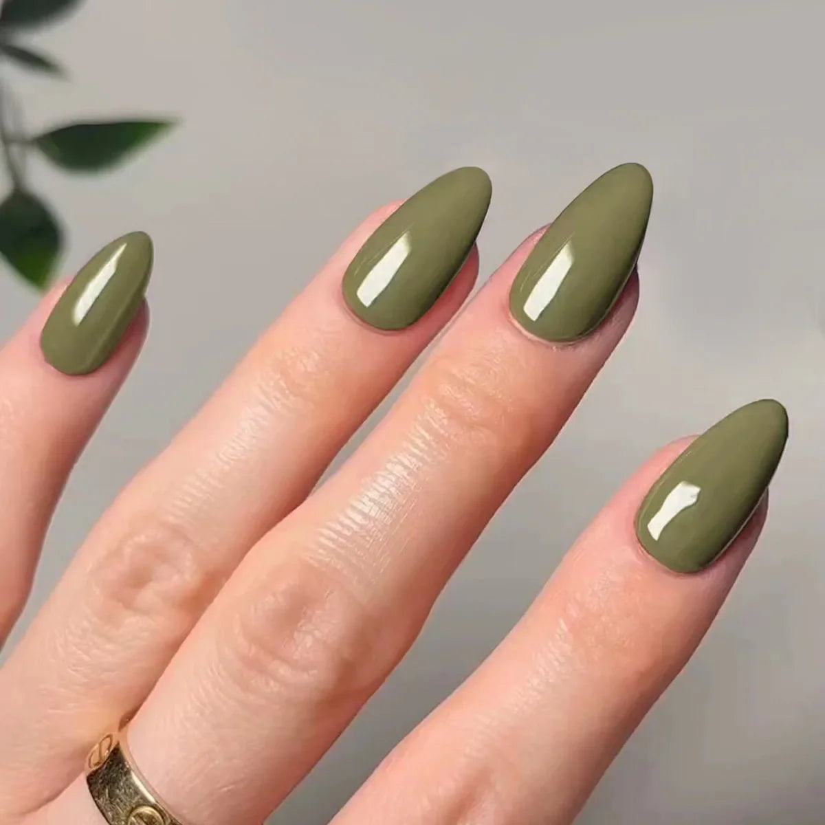 Classic Glossy Long Pointed Fake Nails Set