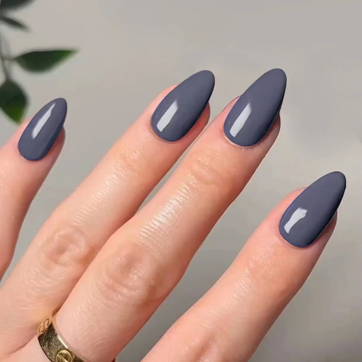 Classic Glossy Long Pointed Fake Nails Set