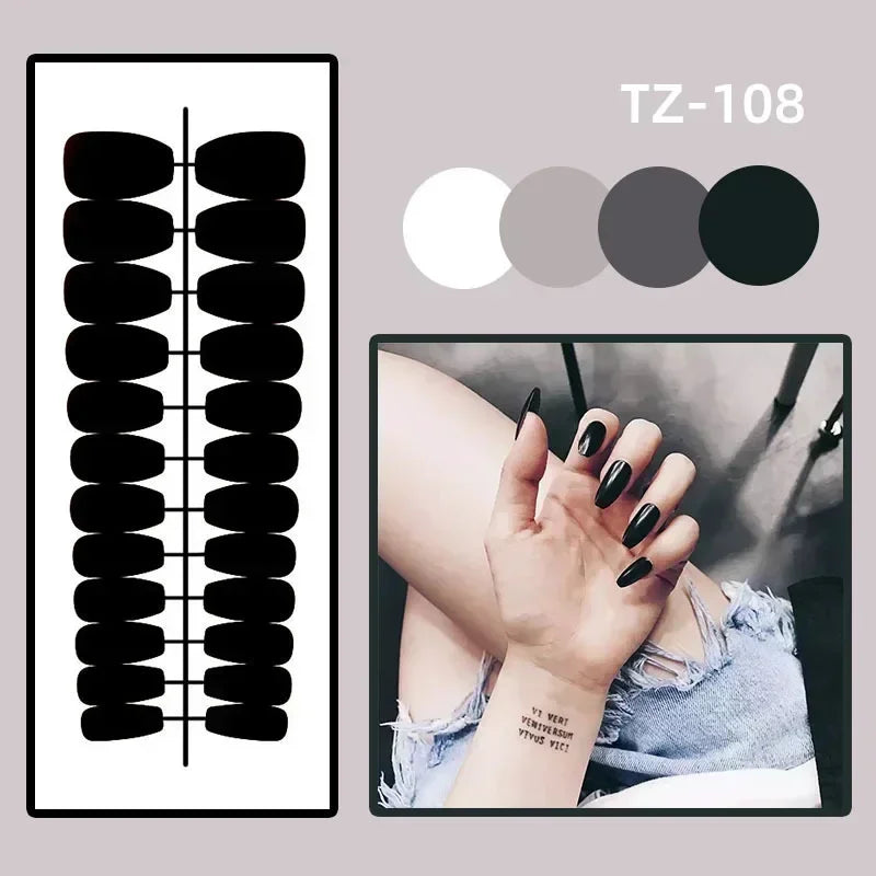 Gradient White Fake Nail Short Square Ballet Simple False Nails