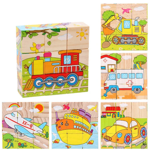 6 in 1 Puzzle Wooden Cubes-10