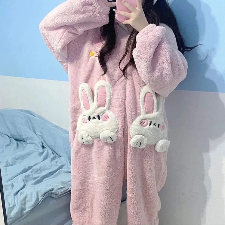 Kawaii Bunny Winter Onesie Pajama