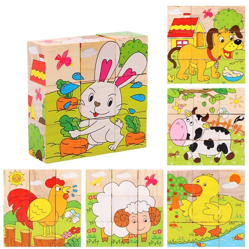 6 in 1 Puzzle Wooden Cubes-8