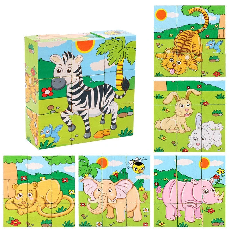6 in 1 Puzzle Wooden Cubes-4