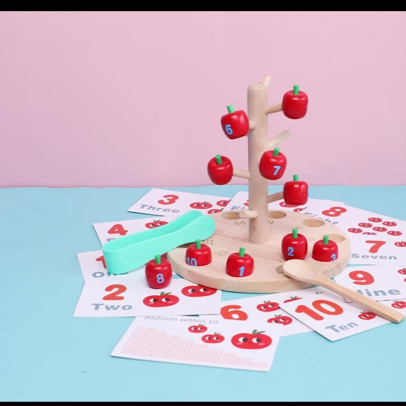Interactive Wooden Math Tree: Fun Learning for Kids-1