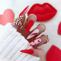 Long Stiletto French Fake Nails