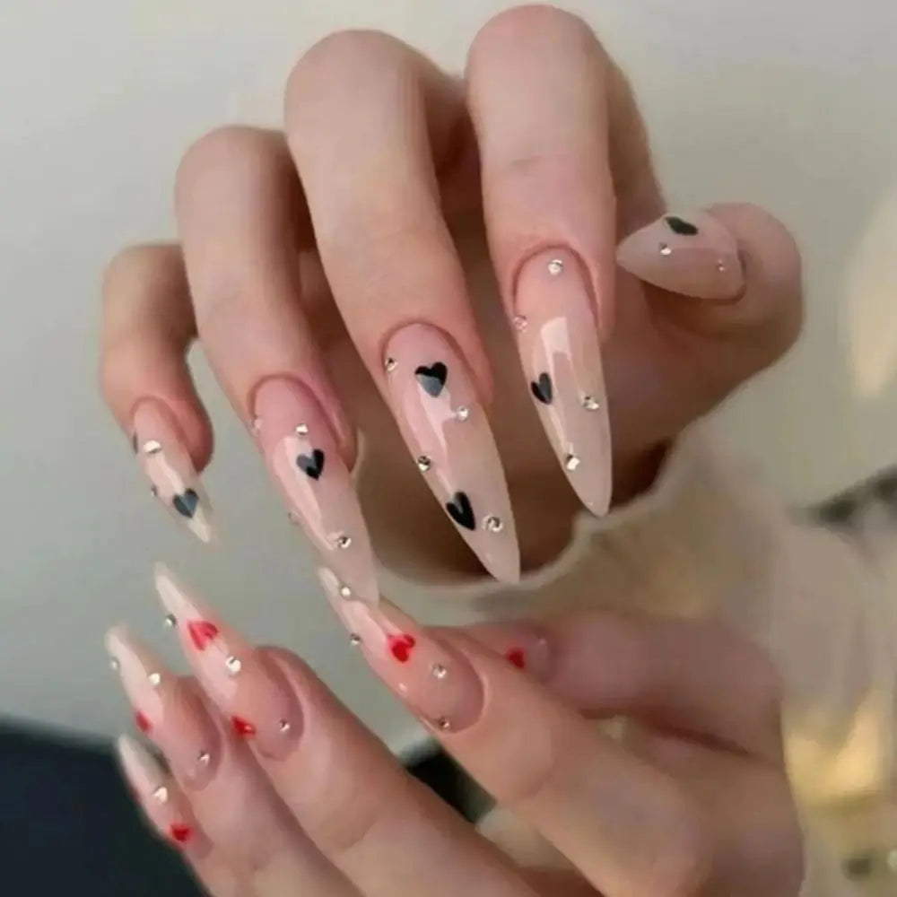 Long Stiletto French Fake Nails