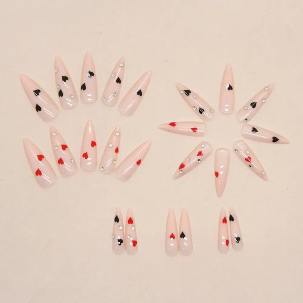 Long Stiletto French Fake Nails
