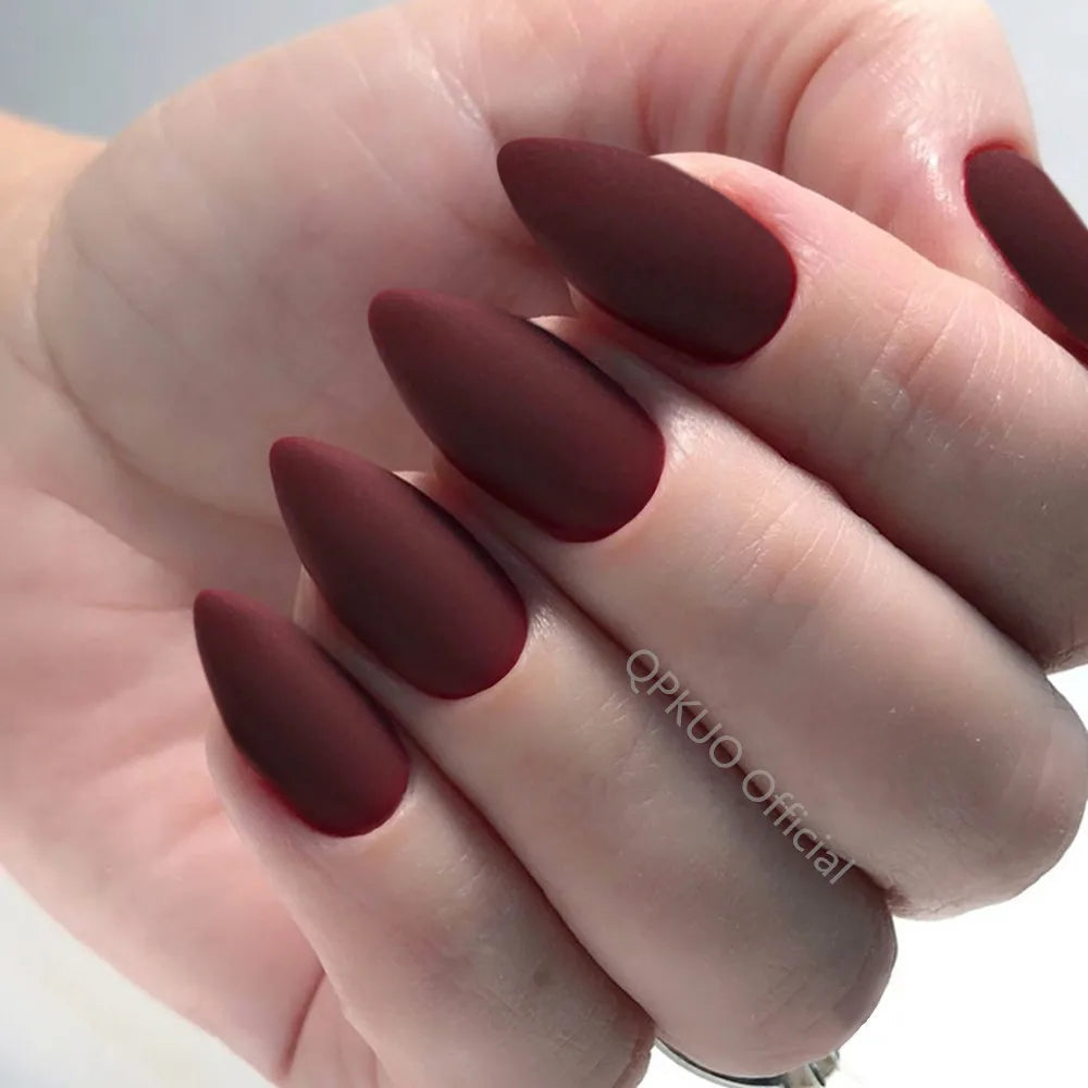 Matte Black Press On Fake Nails