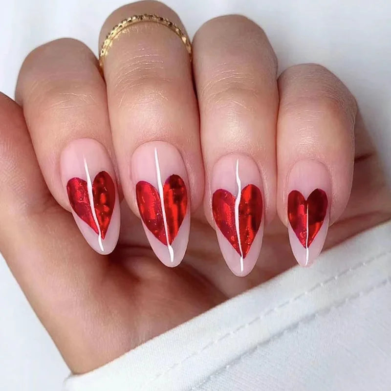 Medium-length Acrylic Almond Fake Nails