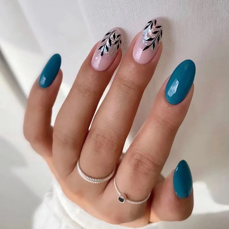 Medium-length Acrylic Almond Fake Nails