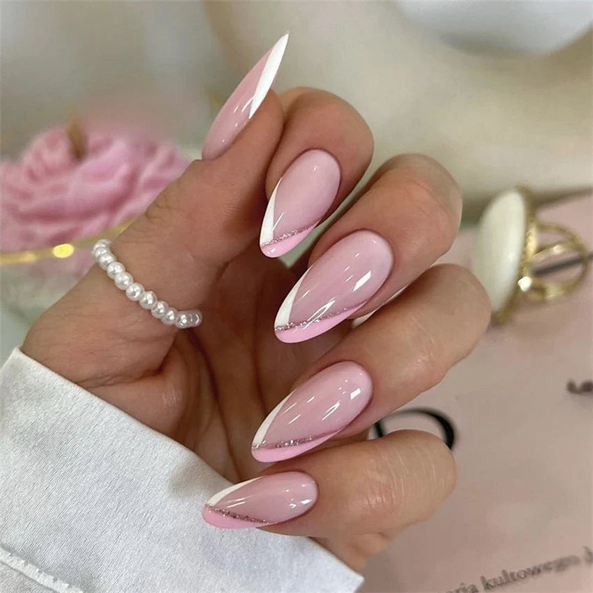 Medium-length Acrylic Almond Fake Nails