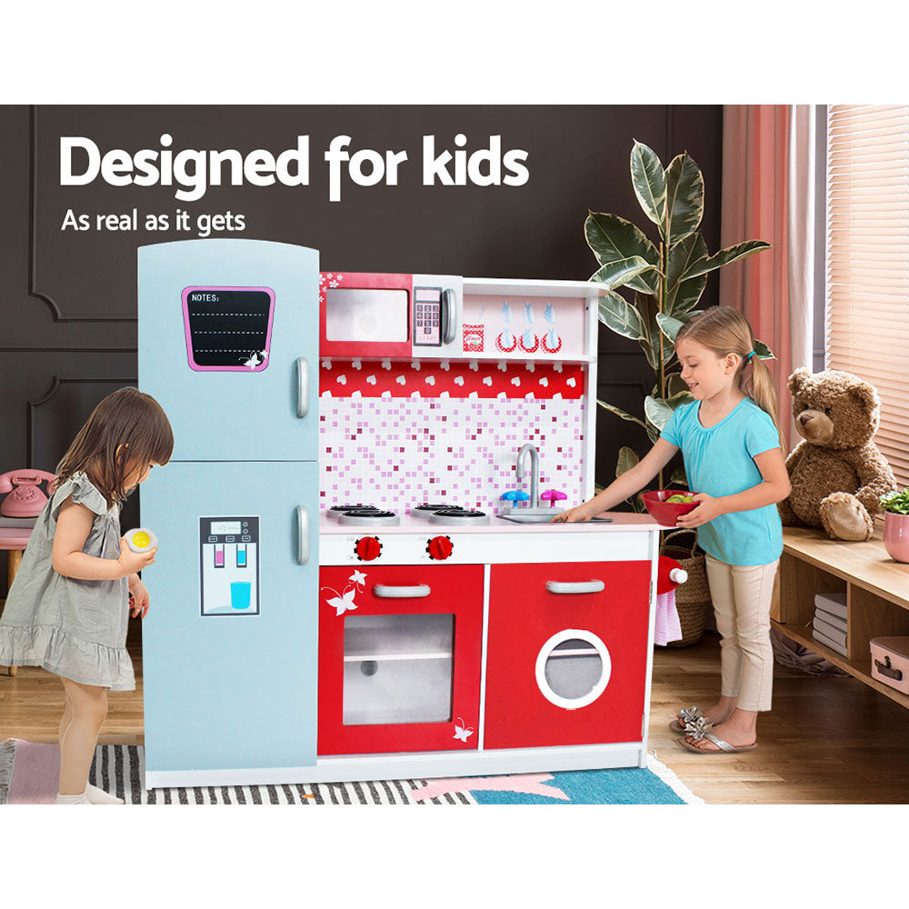 NNEDSZ Kids Kitchen Set Pretend Play Wooden Toys Cooking Cookware Childrens Toy-2