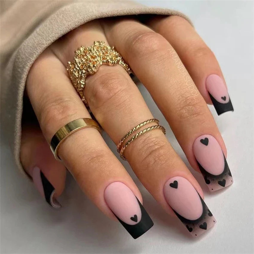 Wine Red Almond Fake Nails