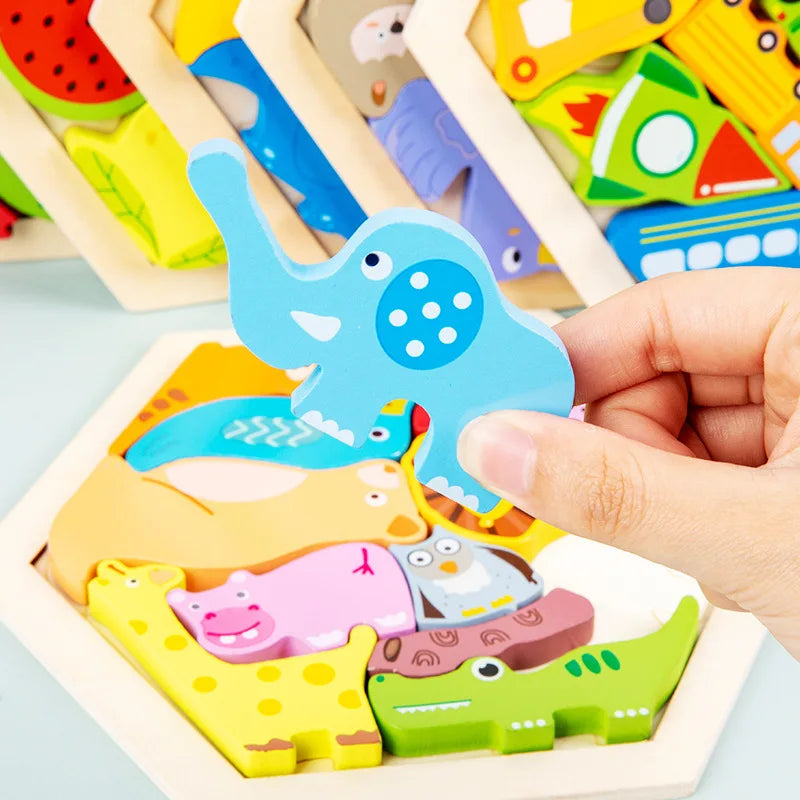 Wooden Toy Hexagonal Tangram-3