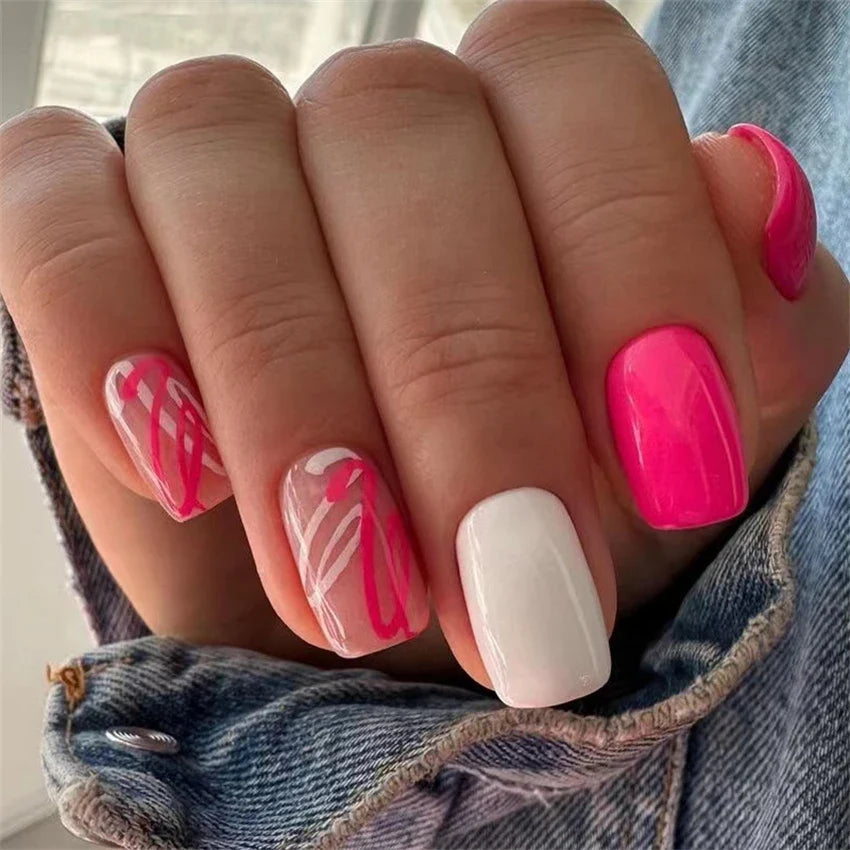 Wine Red Almond Fake Nails