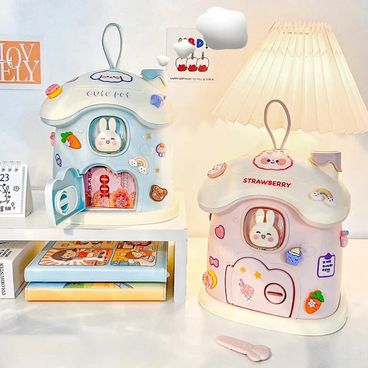 Cute Bunny House Coin Bank