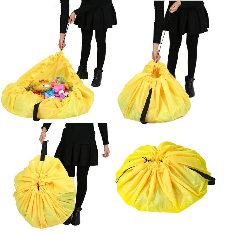 Blue Toy Storage Bag & Play Mat 50cm Portable Toys Organizer-3