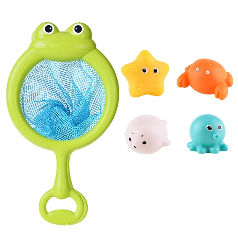 Bath Set toy with light fishing net and animals-7