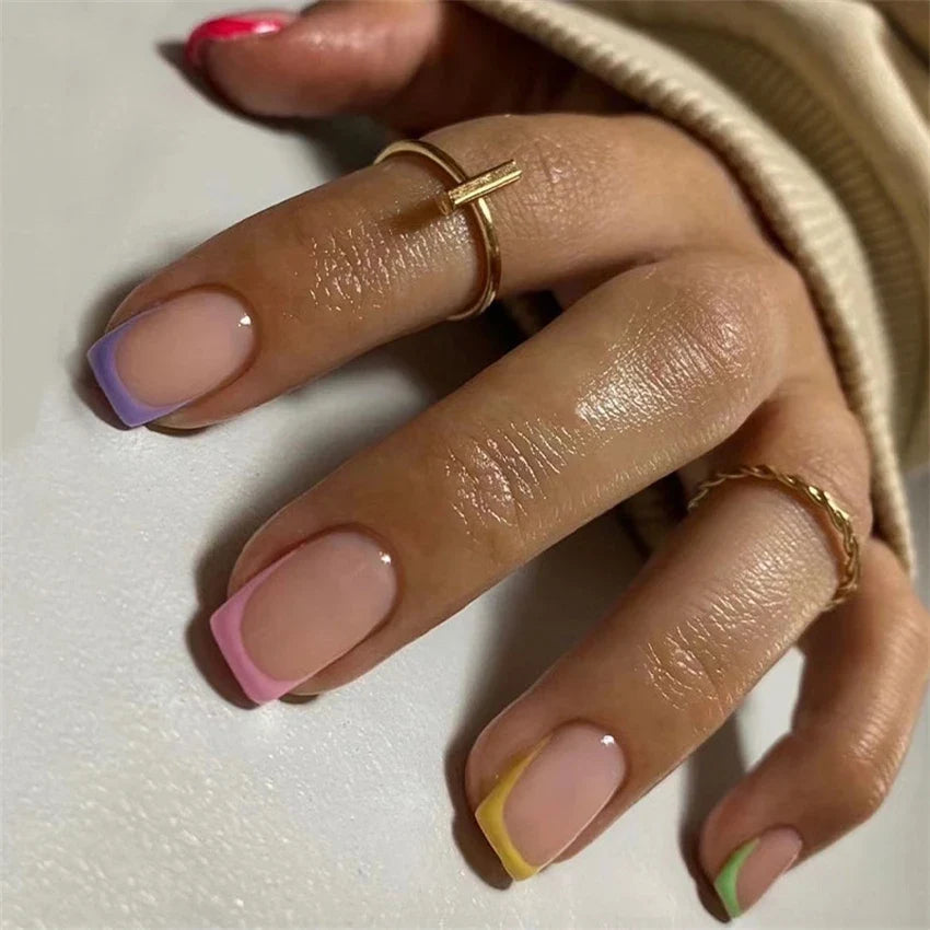 Wine Red Almond Fake Nails
