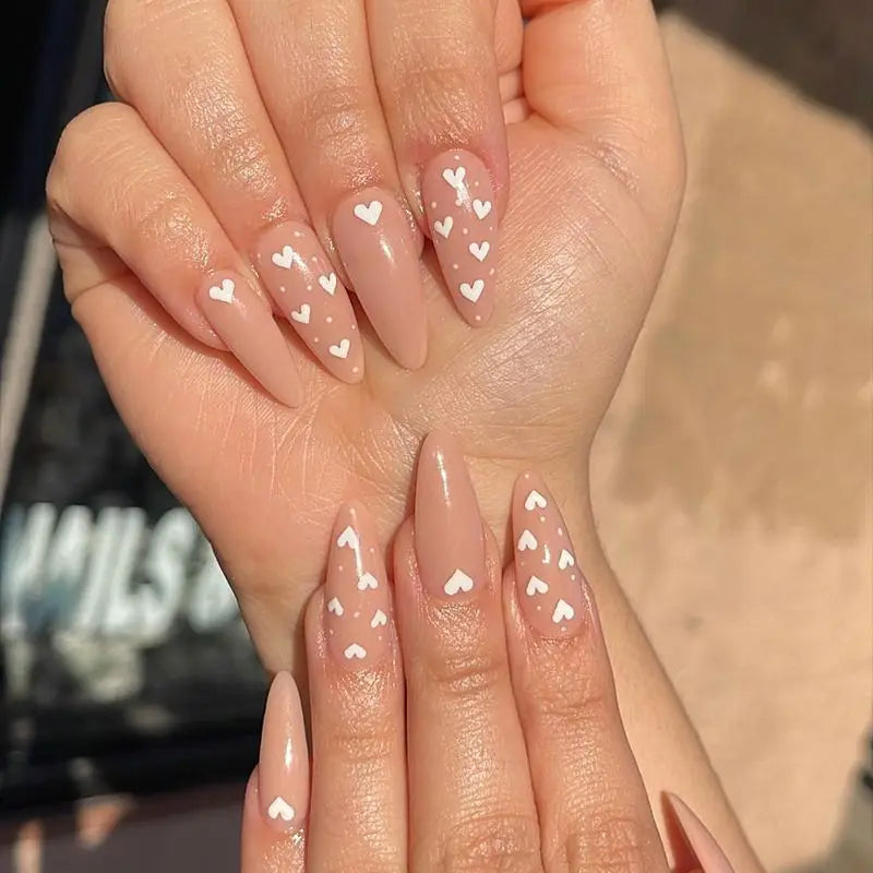 Medium-length Acrylic Almond Fake Nails