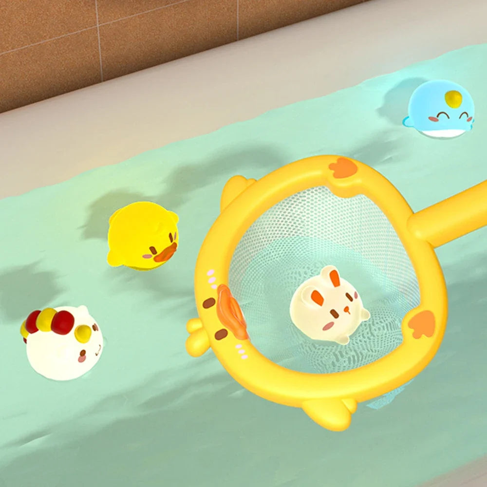Bath Set toy with light fishing net and animals-1