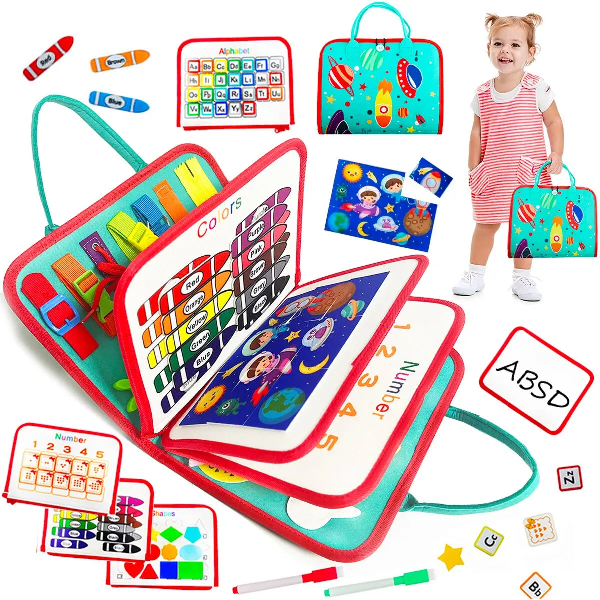 Busy Board Montessori for Toddlers Educational Toy-10