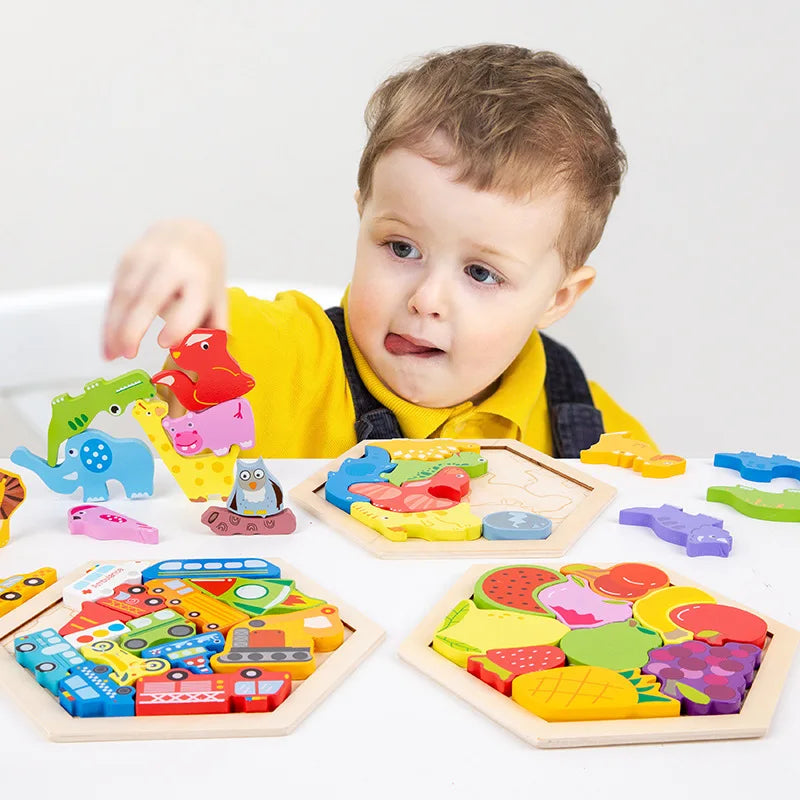 Wooden Toy Hexagonal Tangram-2