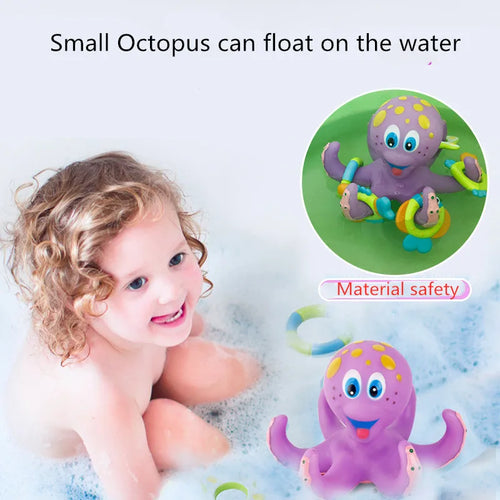Bath Toy Floating Octopus with Rings-1
