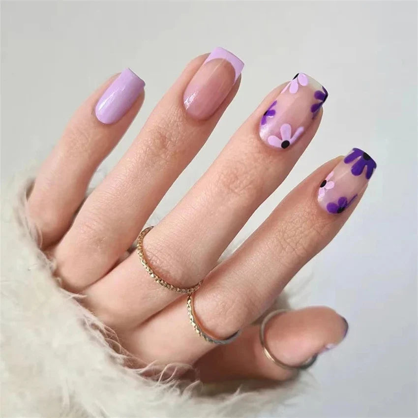 Wine Red Almond Fake Nails