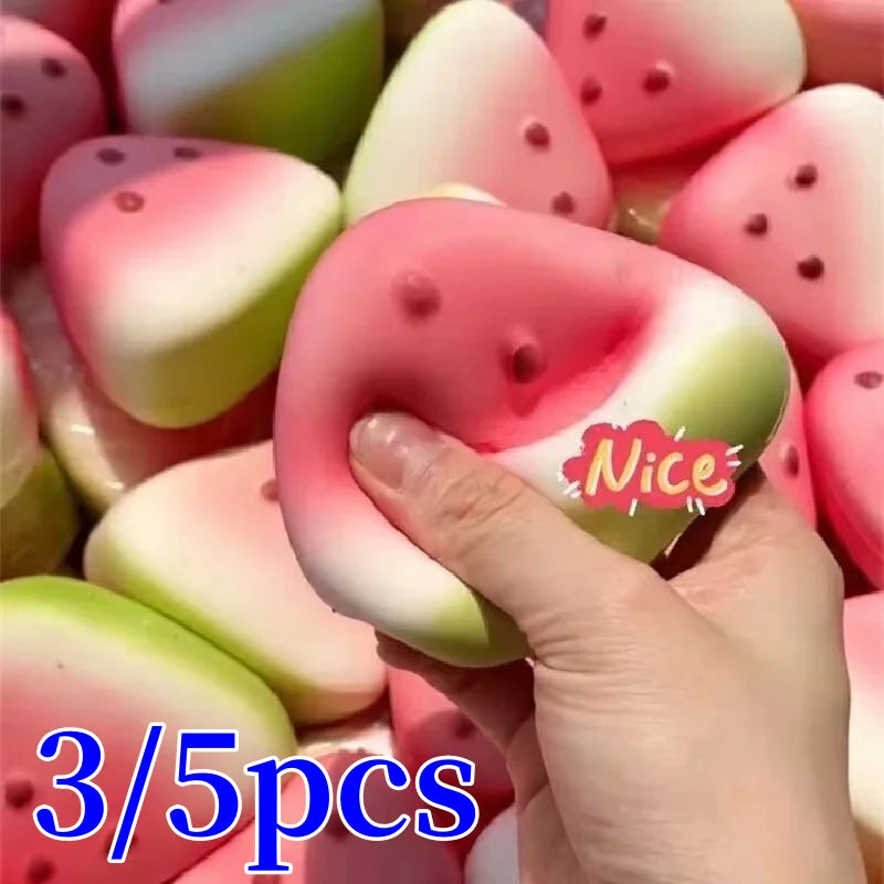 1/3/5pcs Squishy Watermelon Fidget Toy Anti-Stress Slow Rising Fruit Pinch Squeeze Stress Reliever Funny Pressure Reducer Prop-0