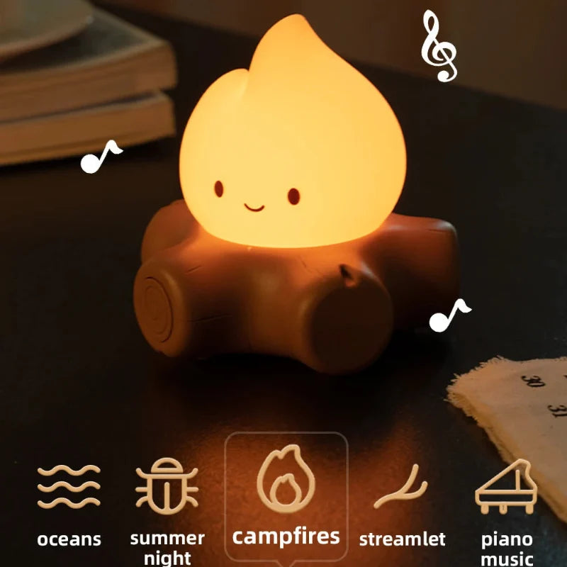 Campfire Night Light With White Noise