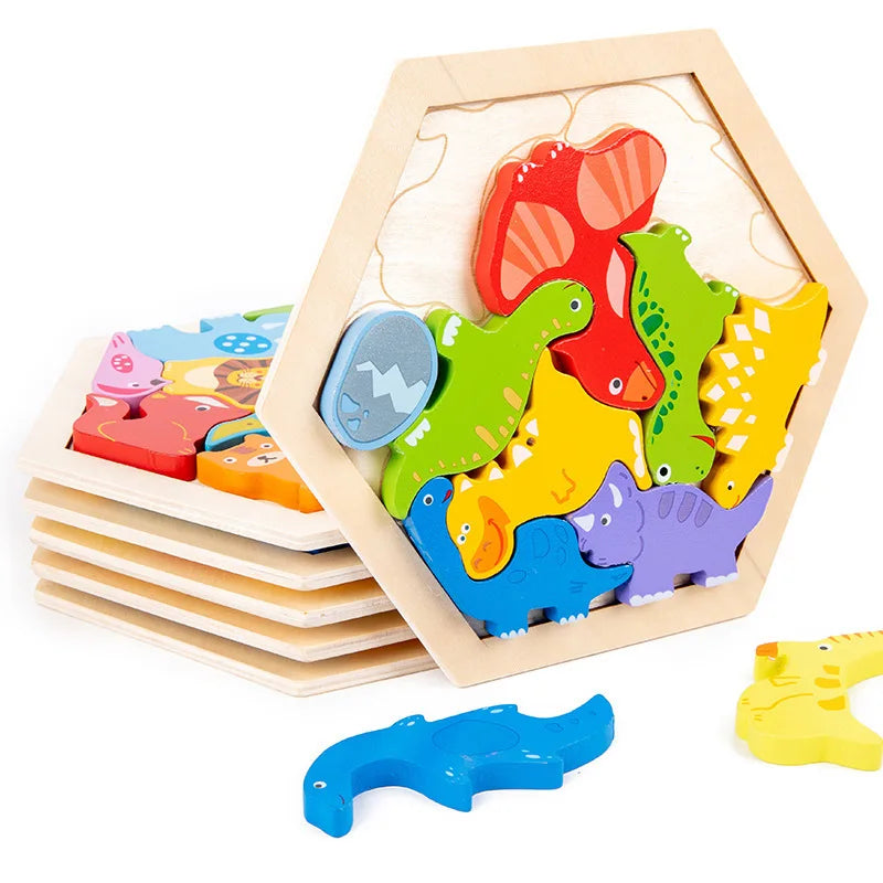 Wooden Toy Hexagonal Tangram-4
