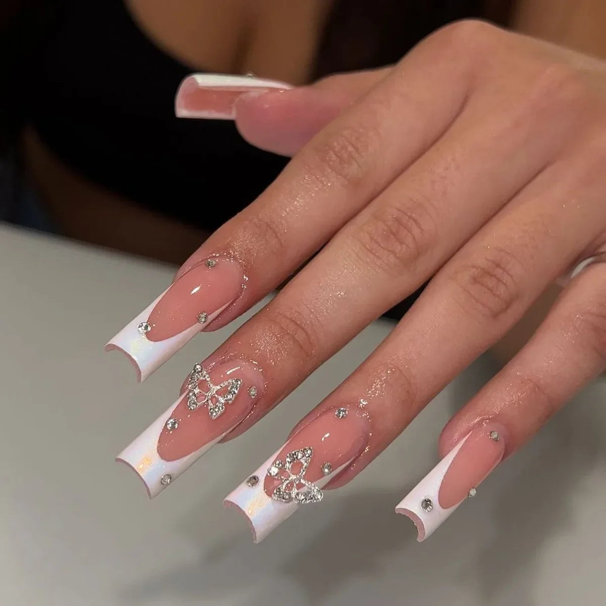 Wine Red Almond Fake Nails