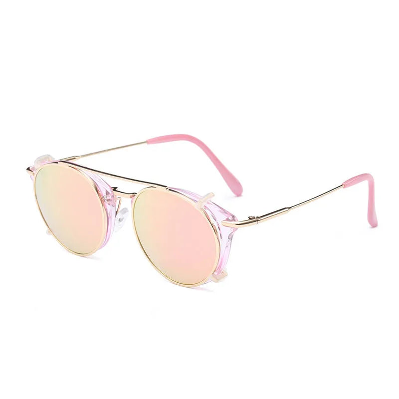 Daring Round Flip Sunglasses