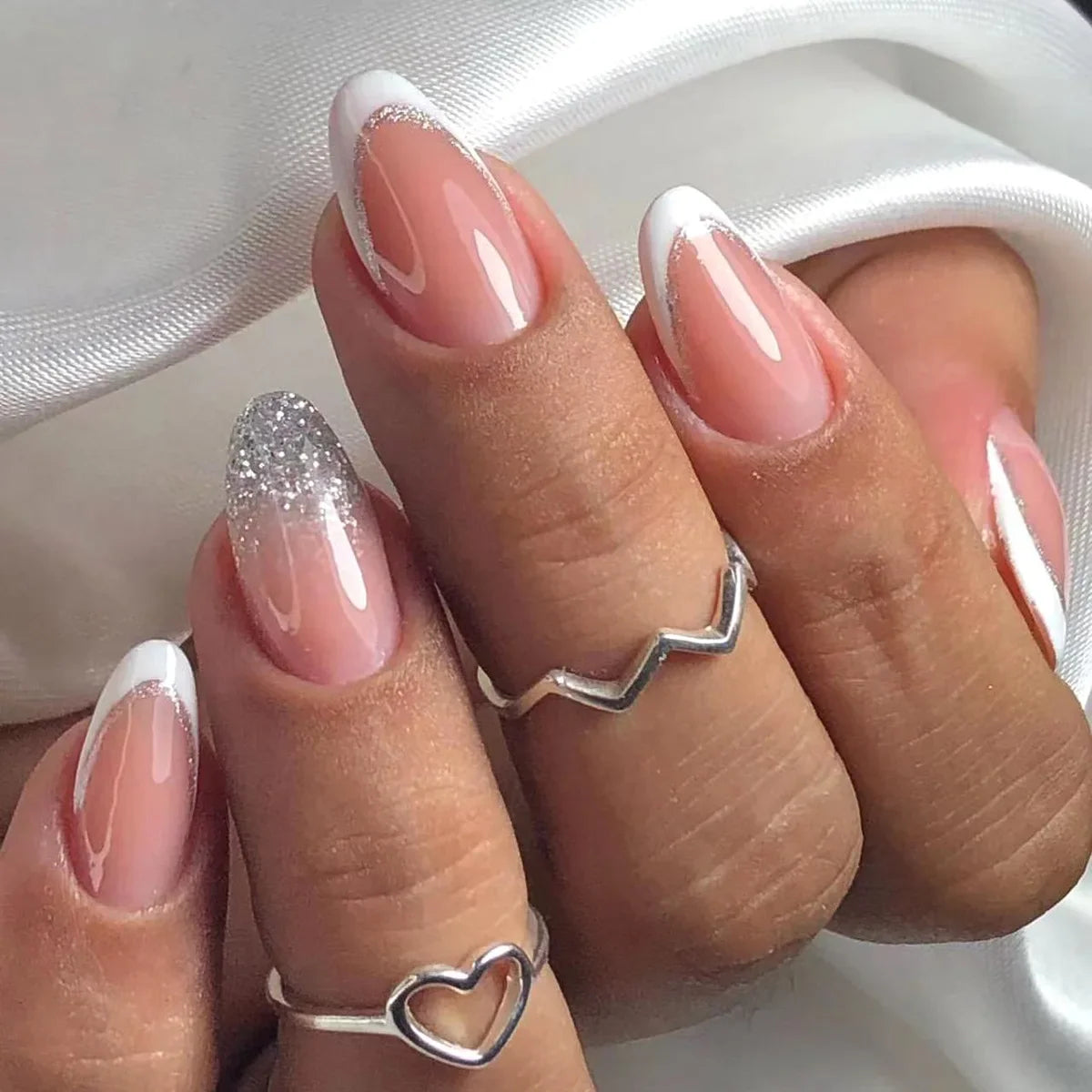 Medium-length Acrylic Almond Fake Nails
